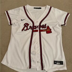 Nike Women’s Braves White and Red Jersey